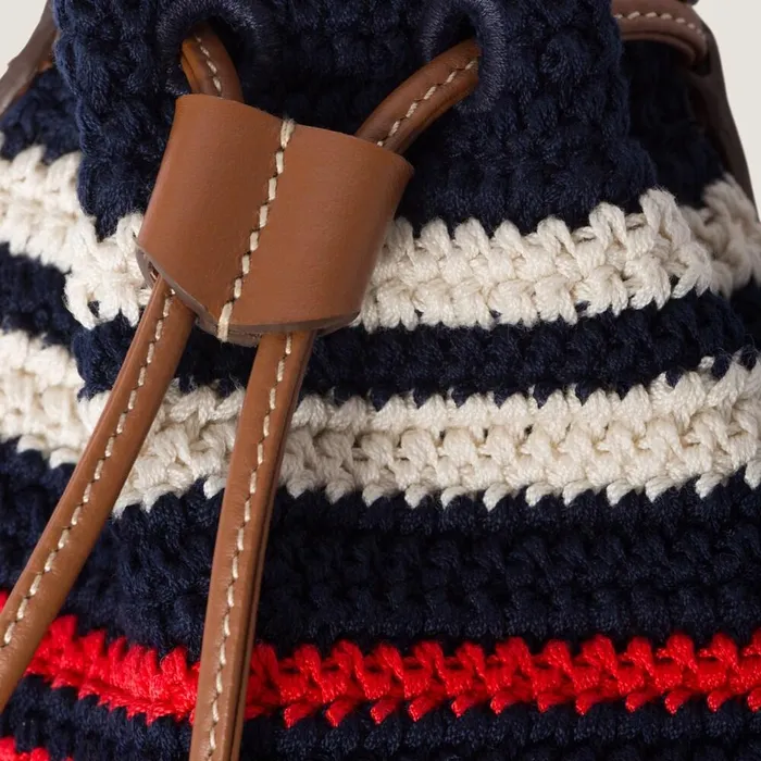 Women Pouches Miu Miu Crochet Minibag Blueredwhite Women Pouches Miu Miu Crochet Minibag Blueredwhite