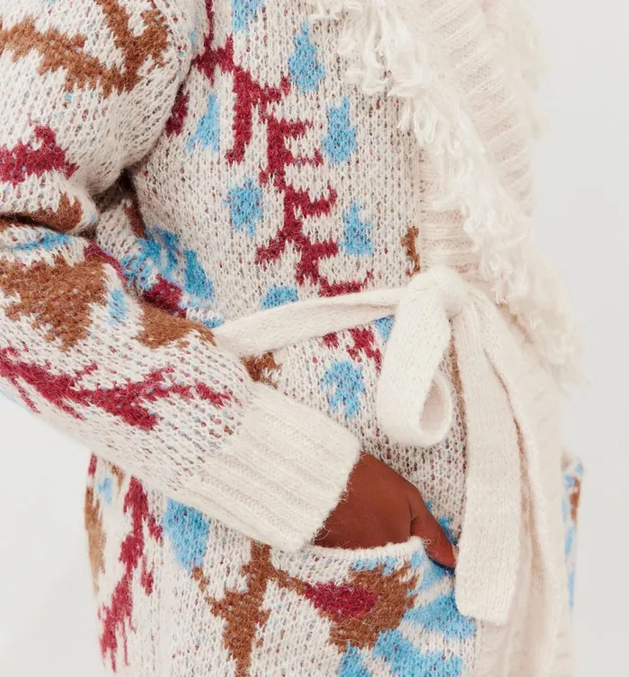 Women PromodDesign Cardigan 8211 Ecru Print Promod Jumpers And Cardigans Women PromodDesign Cardigan 8211 Ecru Print Promod Jumpers And Cardigans