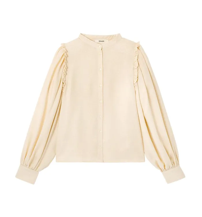 Women PuffSleeved Shirt 8211 Beige Promod Shirts And Tunics Women PuffSleeved Shirt 8211 Beige Promod Shirts And Tunics