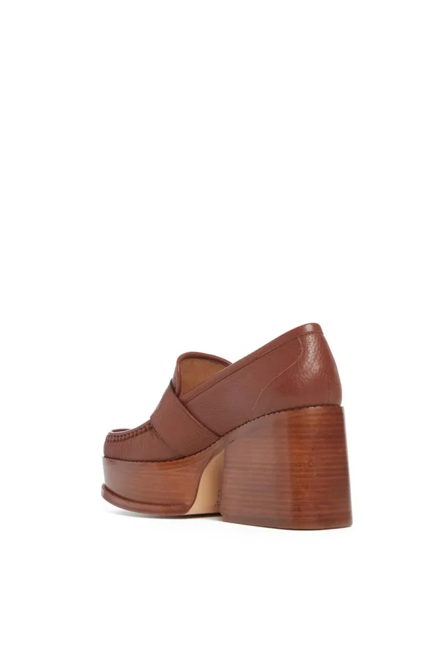Women Pumps Gabriela Hearst Augusta Platform Loafer In Cognac Leather