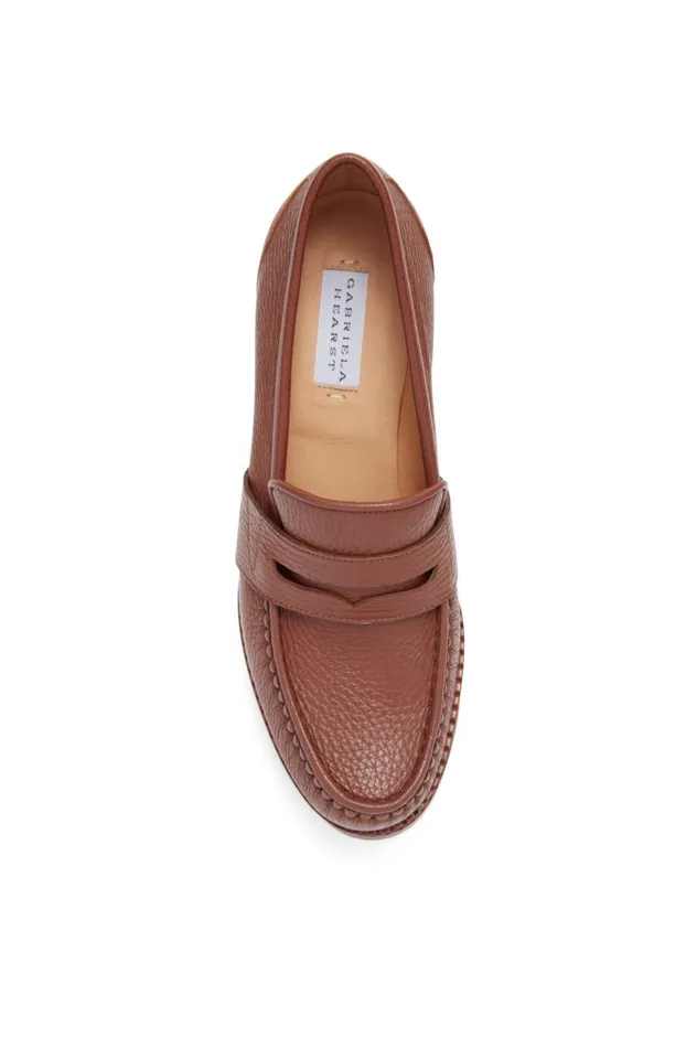 Women Pumps Gabriela Hearst Augusta Platform Loafer In Cognac Leather