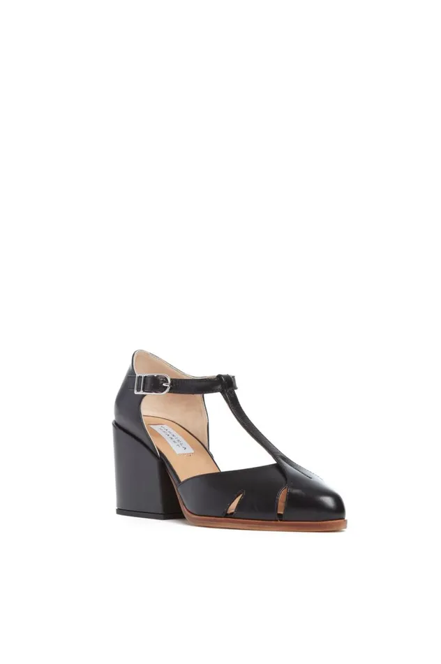 Women Pumps Gabriela Hearst Hawes TStrap Heel In Black Leather