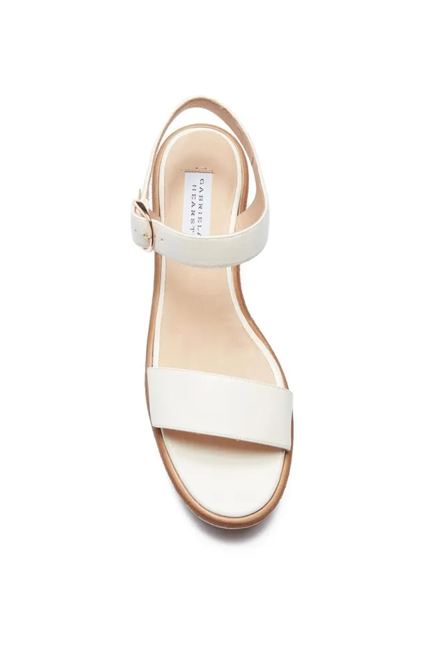Women Pumps Gabriela Hearst Sardis Platform Sandal In Cream Leather