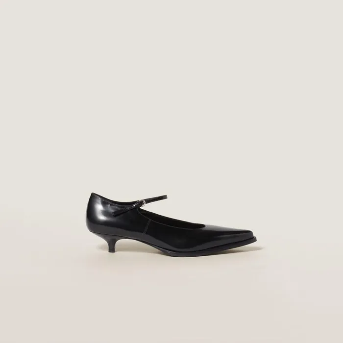 Women Pumps Miu Miu Brushed Leather Pumps Black Women Pumps Miu Miu Brushed Leather Pumps Black