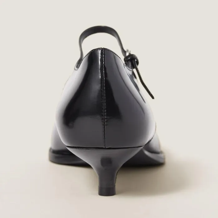 Women Pumps Miu Miu Brushed Leather Pumps Black Women Pumps Miu Miu Brushed Leather Pumps Black