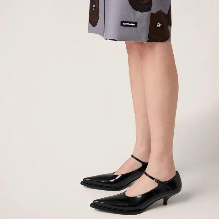 Women Pumps Miu Miu Brushed Leather Pumps Black Women Pumps Miu Miu Brushed Leather Pumps Black