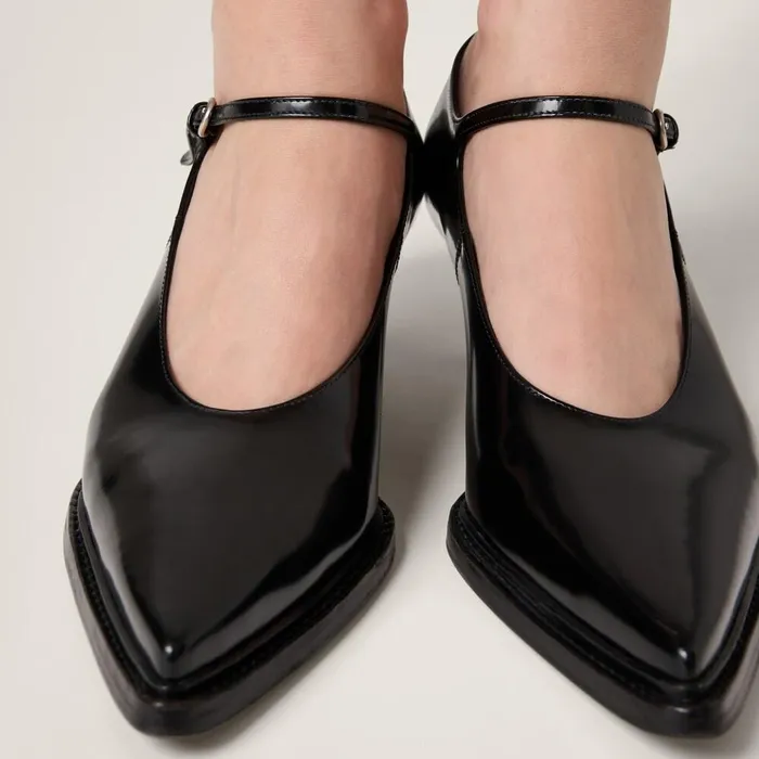 Women Pumps Miu Miu Brushed Leather Pumps Black Women Pumps Miu Miu Brushed Leather Pumps Black