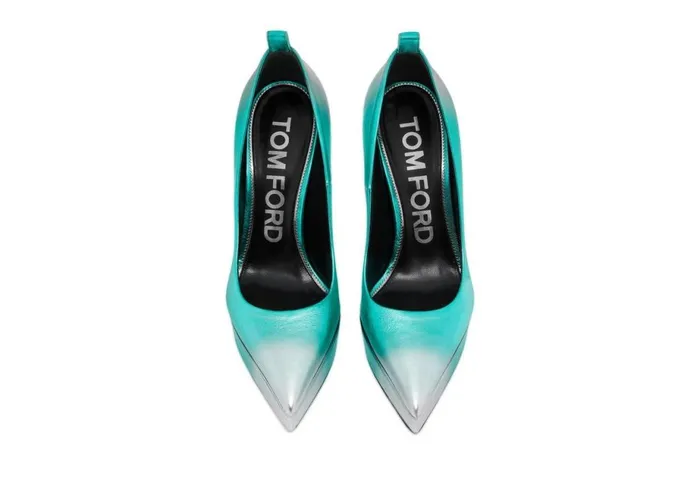Women Pumps Tom Ford Laminated Leather Pump Lagoon Silver Women Pumps Tom Ford Laminated Leather Pump Lagoon Silver