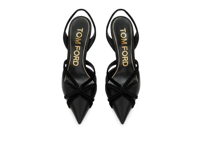 Women Pumps Tom Ford Satin And Velvet Bow Slingback Women Pumps Tom Ford Satin And Velvet Bow Slingback