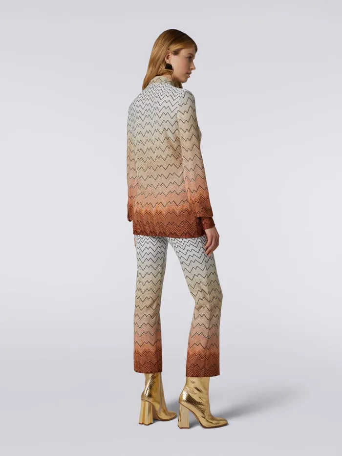 Women Raschel Knit Zigzag Viscose Shirt With Lurex White Missoni Blouses and Shirts Women Raschel Knit Zigzag Viscose Shirt With Lurex White Missoni Blouses and Shirts