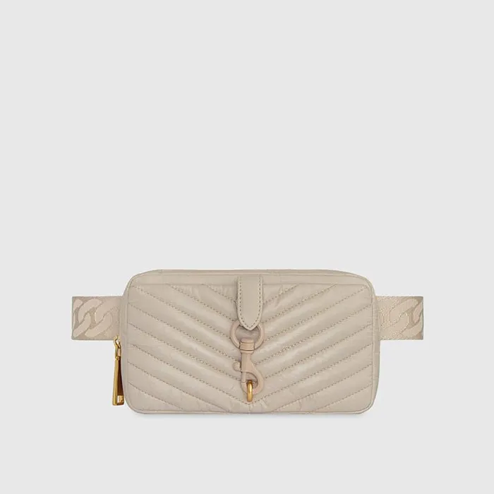 Women Rebecca Minkoff Belt Bags Edie Nylon Belt Bag Stone Women Rebecca Minkoff Belt Bags Edie Nylon Belt Bag Stone
