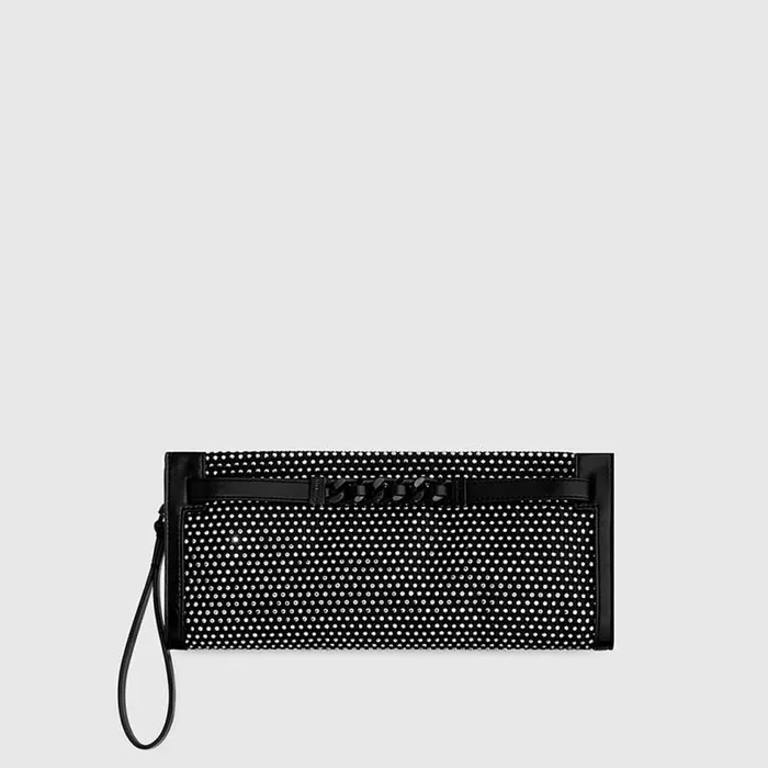 Women Rebecca Minkoff Clutches Curb Link Clutch With Crystals Black Women Rebecca Minkoff Clutches Curb Link Clutch With Crystals Black