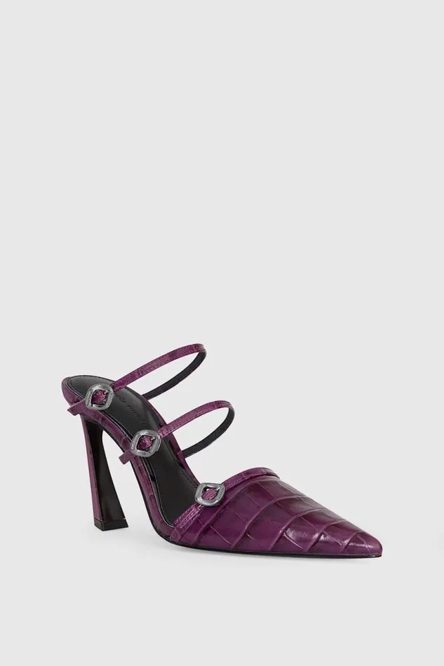Women Rebecca Minkoff Shoes Buckle Heeled Mule Berry Women Rebecca Minkoff Shoes Buckle Heeled Mule Berry