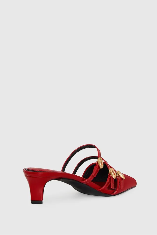 Women Rebecca Minkoff Shoes Buckle Kitten Mule Seduction Red Women Rebecca Minkoff Shoes Buckle Kitten Mule Seduction Red