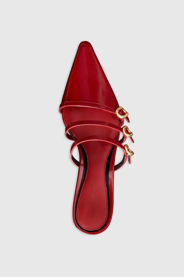 Women Rebecca Minkoff Shoes Buckle Kitten Mule Seduction Red Women Rebecca Minkoff Shoes Buckle Kitten Mule Seduction Red