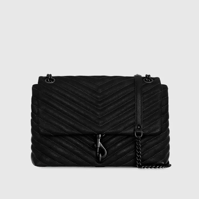 Women Rebecca Minkoff Shoulder Bags Edie Flap Shoulder Bag Blackblack Shellac Women Rebecca Minkoff Shoulder Bags Edie Flap Shoulder Bag Blackblack Shellac