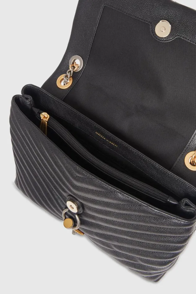 Women Rebecca Minkoff Shoulder Bags Edie Flap Shoulder Bag Blackmulti