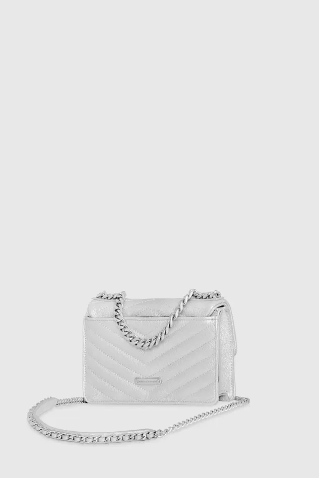 Women Rebecca Minkoff Top Handle Bags Edie Mini Crossbody On A Chain Silver Women Rebecca Minkoff Top Handle Bags Edie Mini Crossbody On A Chain Silver