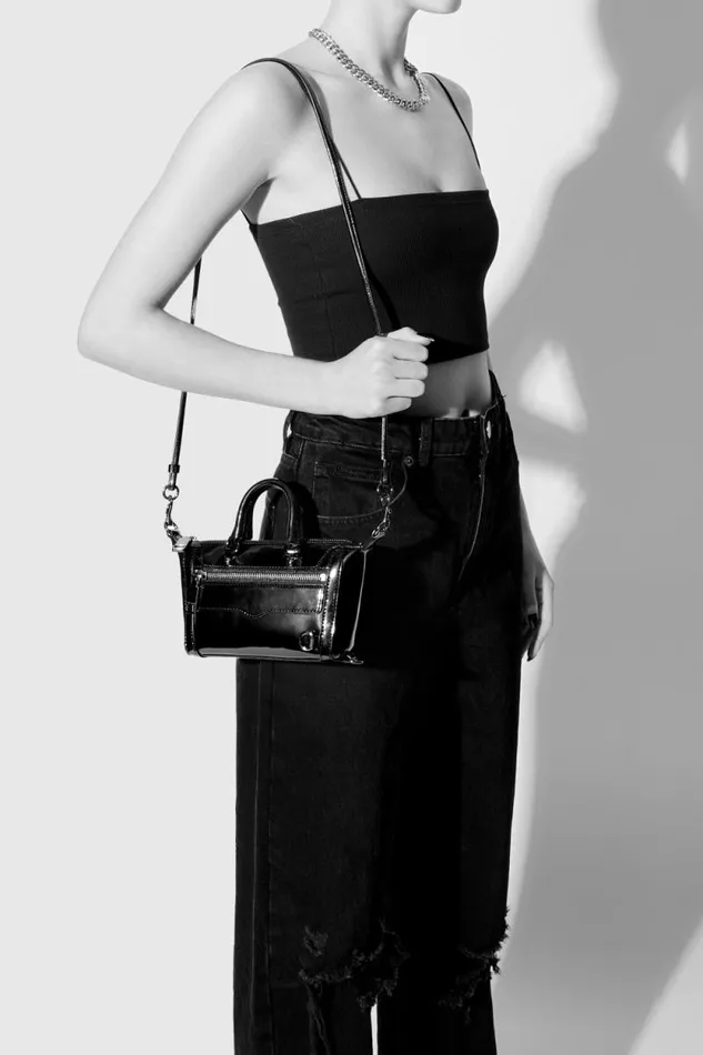 Women Rebecca Minkoff Top Handle Bags Micro Mini MAB Black Women Rebecca Minkoff Top Handle Bags Micro Mini MAB Black