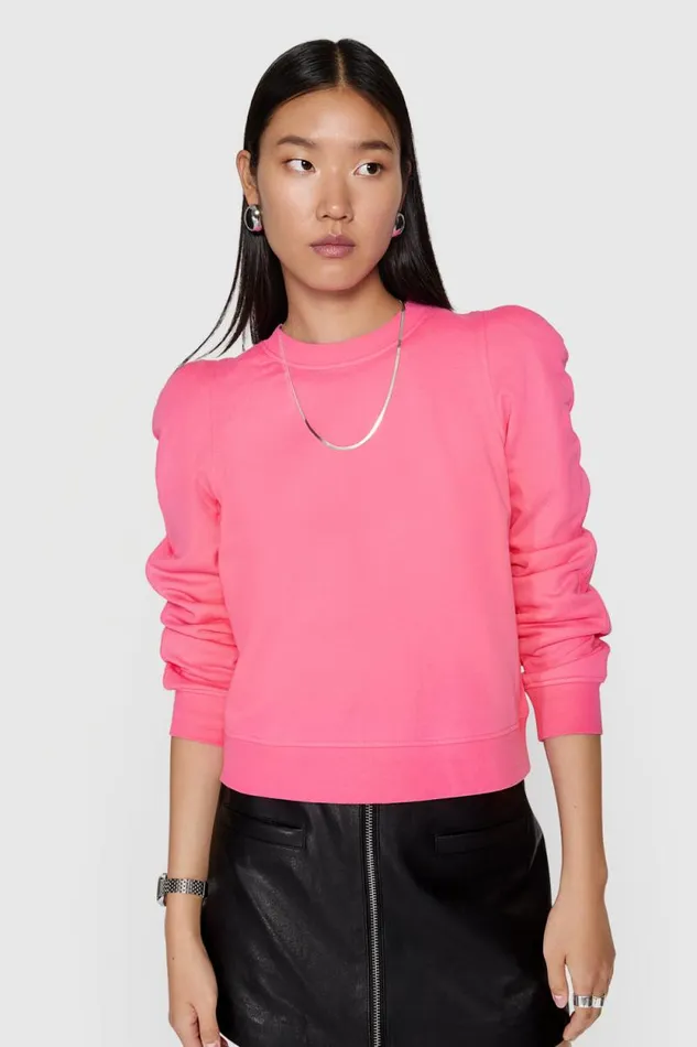 Women Rebecca Minkoff Tops Jade Sculpted Sweatshirt Bubblegum