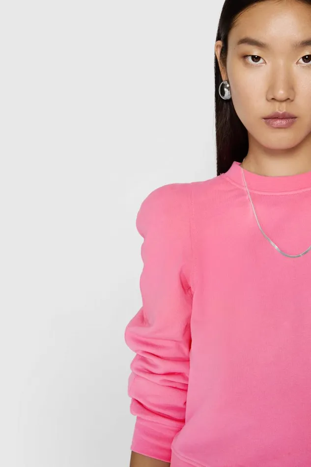 Women Rebecca Minkoff Tops Jade Sculpted Sweatshirt Bubblegum Women Rebecca Minkoff Tops Jade Sculpted Sweatshirt Bubblegum