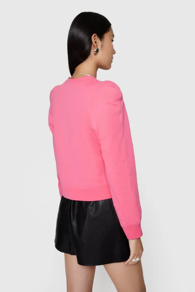 Women Rebecca Minkoff Tops Jade Sculpted Sweatshirt Bubblegum Women Rebecca Minkoff Tops Jade Sculpted Sweatshirt Bubblegum