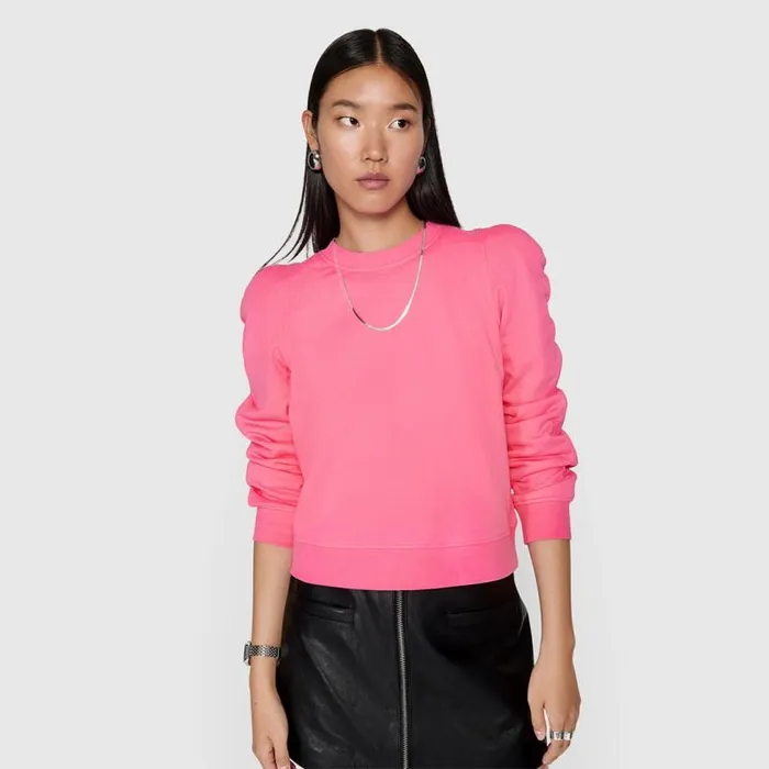 Women Rebecca Minkoff Tops Jade Sculpted Sweatshirt Bubblegum Women Rebecca Minkoff Tops Jade Sculpted Sweatshirt Bubblegum