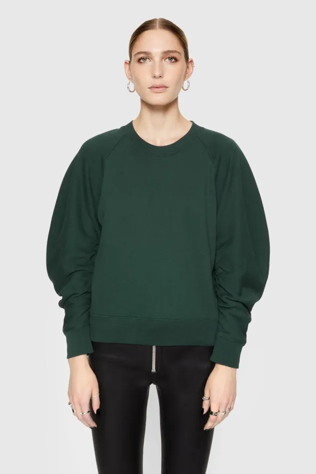 Women Rebecca Minkoff Tops Joan Sweatshirt Deep Jade