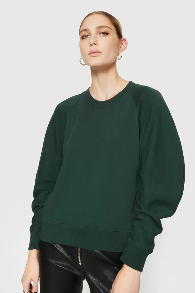 Women Rebecca Minkoff Tops Joan Sweatshirt Deep Jade Women Rebecca Minkoff Tops Joan Sweatshirt Deep Jade