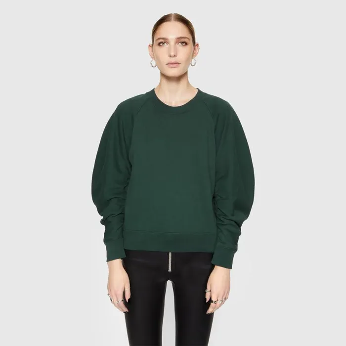 Women Rebecca Minkoff Tops Joan Sweatshirt Deep Jade Women Rebecca Minkoff Tops Joan Sweatshirt Deep Jade