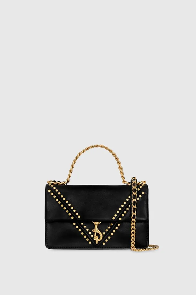 Women Rebecca Minkoff Wallets V Studded Wallet On Chain Black