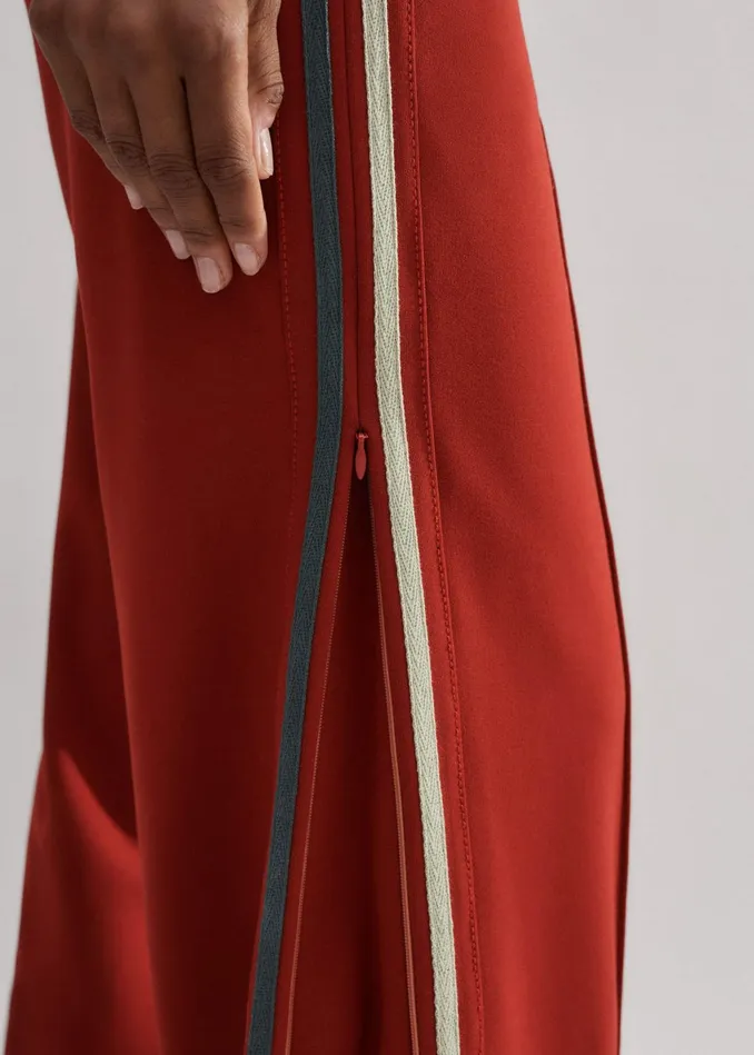 Women RegularLength Convertible Side Stripe Pant Burnt Orangecharcoalcream MEEM
