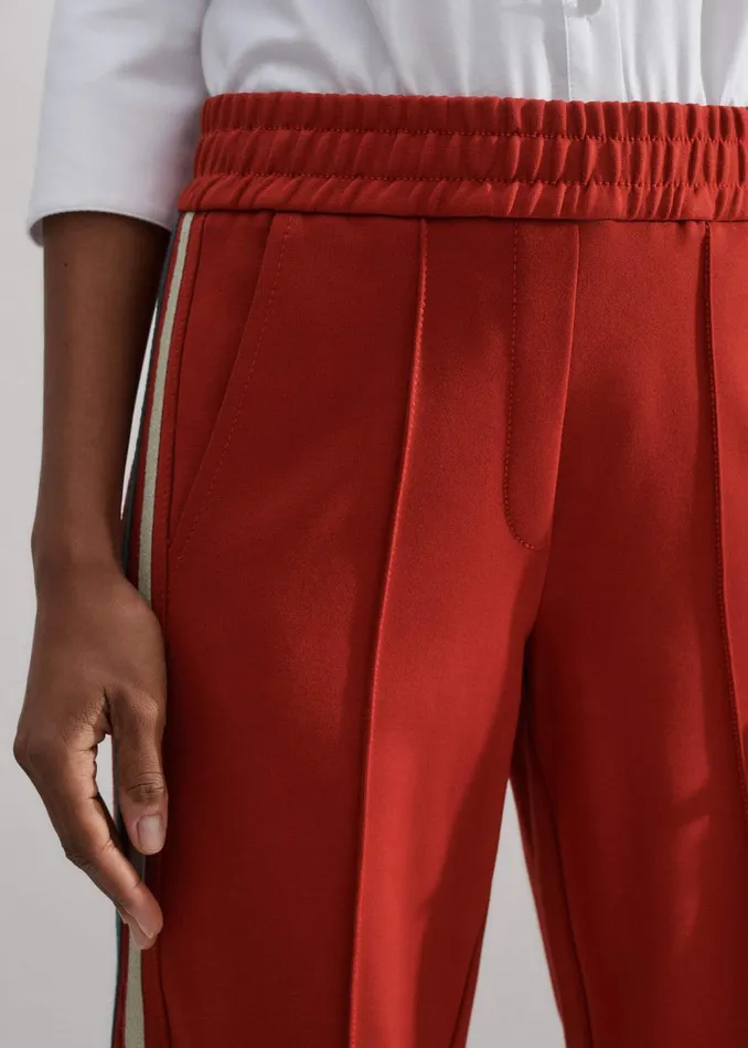 Women RegularLength Convertible Side Stripe Pant Burnt Orangecharcoalcream MEEM