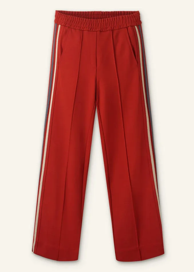 Women RegularLength Convertible Side Stripe Pant Burnt Orangecharcoalcream MEEM