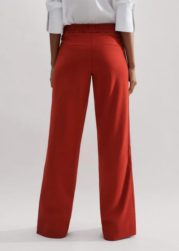 Women RegularLength Convertible Side Stripe Pant Burnt Orangecharcoalcream MEEM