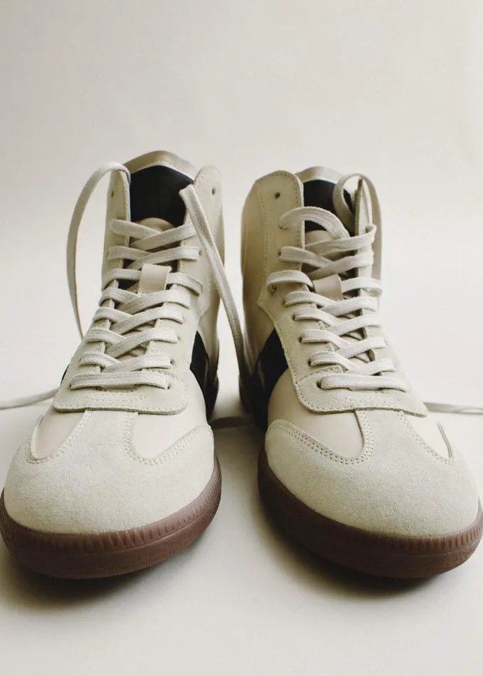 Women Retro High Top Sneaker Off White MEEM