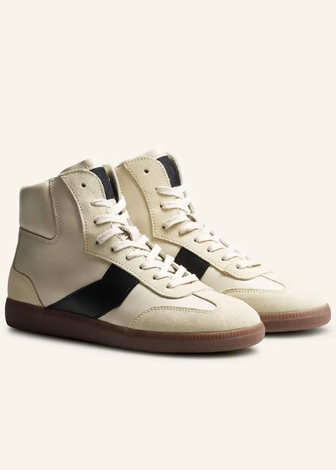 Women Retro High Top Sneaker Off White MEEM