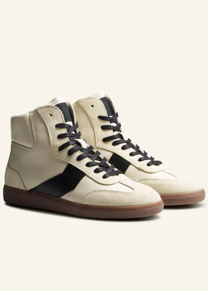 Women Retro High Top Sneaker Off White MEEM