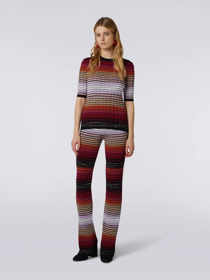 Women Ribbed Cotton And Viscose Pullover Multicoloured Missoni Tshirts And Tops Women Ribbed Cotton And Viscose Pullover Multicoloured Missoni Tshirts And Tops