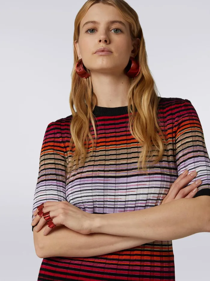 Women Ribbed Cotton And Viscose Pullover Multicoloured Missoni Tshirts And Tops Women Ribbed Cotton And Viscose Pullover Multicoloured Missoni Tshirts And Tops