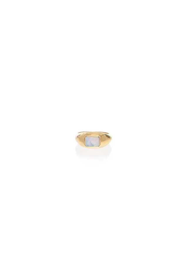Women Rings Gabriela Hearst Small Ring 18k Gold With Mother Of Pearl Stone