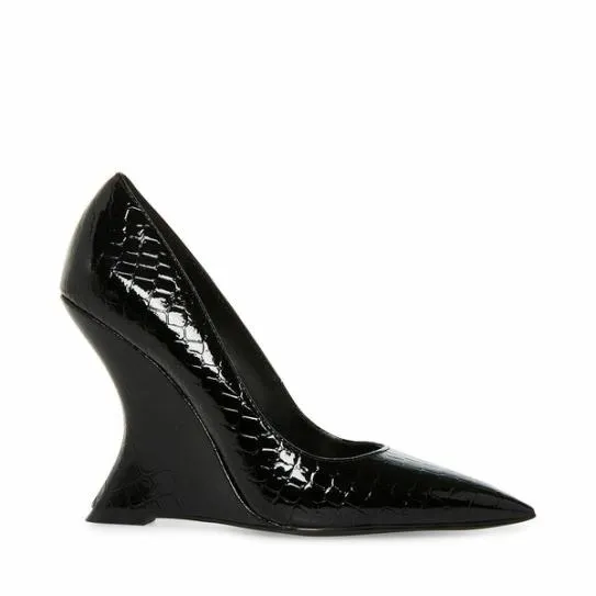Women RIVAL BLACK CROCODILE Black Crocodile Steve Madden Heels