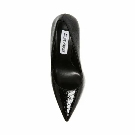 Women RIVAL BLACK CROCODILE Black Crocodile Steve Madden Heels Women RIVAL BLACK CROCODILE Black Crocodile Steve Madden Heels