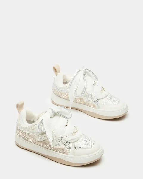 Women ROARING WHITE RHINESTONES White Multi Steve Madden Sneakers Women ROARING WHITE RHINESTONES White Multi Steve Madden Sneakers