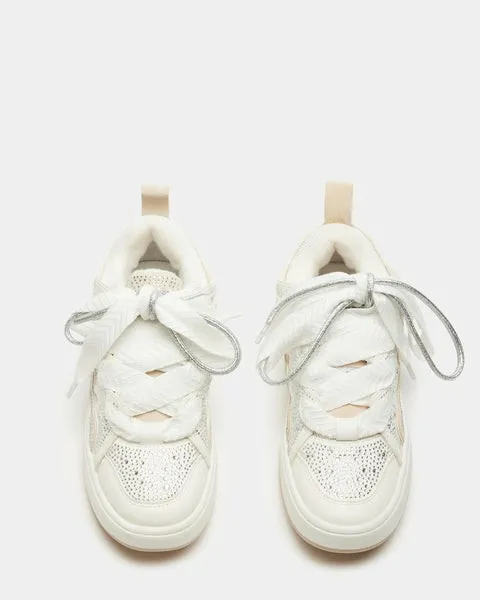 Women ROARING WHITE RHINESTONES White Multi Steve Madden Sneakers Women ROARING WHITE RHINESTONES White Multi Steve Madden Sneakers