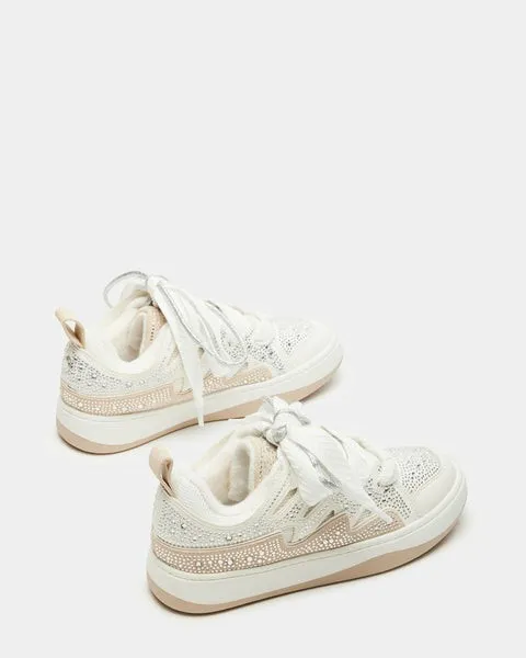 Women ROARING WHITE RHINESTONES White Multi Steve Madden Sneakers Women ROARING WHITE RHINESTONES White Multi Steve Madden Sneakers