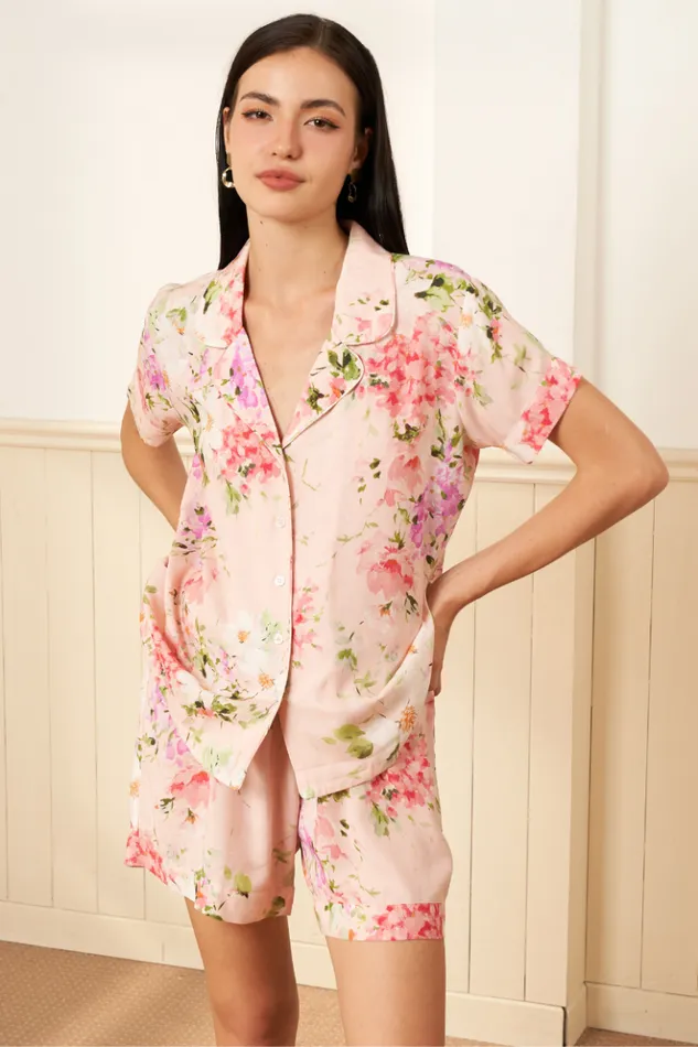 Women Robes and Pajamas YUMI KIM BEAUTY REST FLORAL PAJAMA SET Soft Kiss Blush