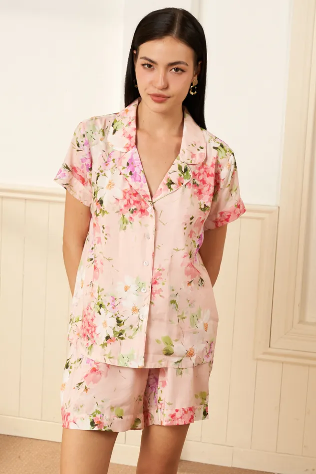 Women Robes and Pajamas YUMI KIM BEAUTY REST FLORAL PAJAMA SET Soft Kiss Blush