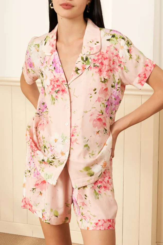 Women Robes and Pajamas YUMI KIM BEAUTY REST FLORAL PAJAMA SET Soft Kiss Blush