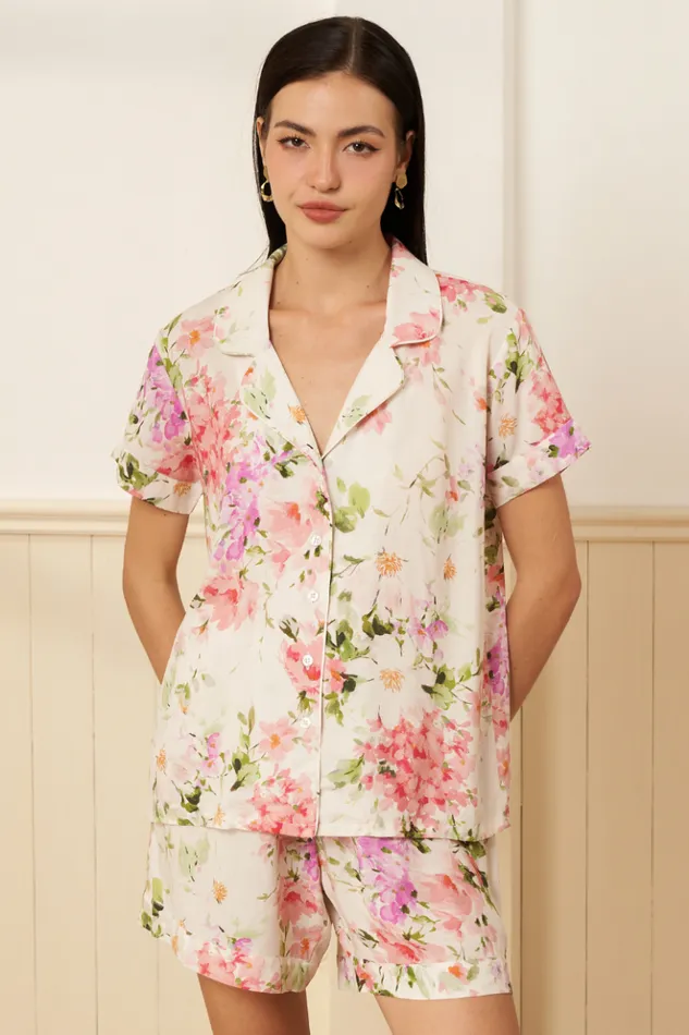 Women Robes and Pajamas YUMI KIM BEAUTY REST FLORAL PAJAMA SET Soft Kiss Ivory
